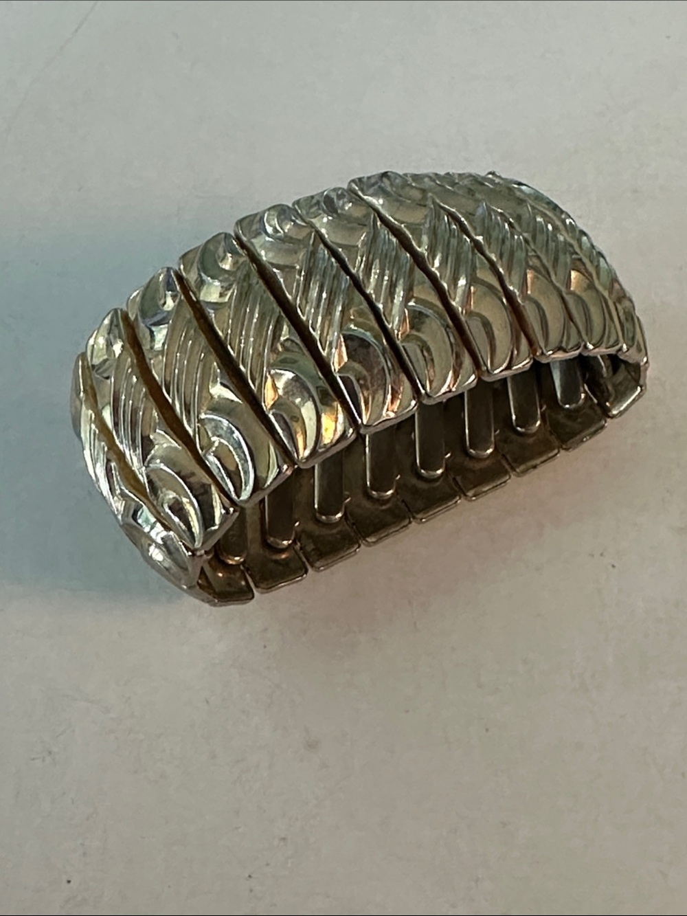 Vintage Stretch Accordion Bracelet Gold Tone